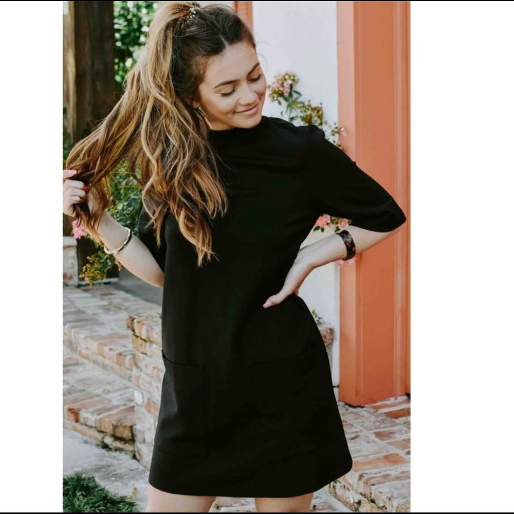 SOLD-Free People Westhill Black Mini Casual Dress